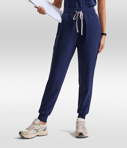 Image of YESWEL Scrub Pants for Women - Slim Fit High Waisted Cargo Joggers with Yoga Waistband & 5 Pockets, 4-Way Stretch