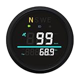 85mm Digital Speedometer Car GPS Speed Gauge Odometer Tripmeter GPS Type 0-999 KM/H MPH with Turn Light High Beam 9-32VDC Waterproof for Car Motorbike Truck (White)