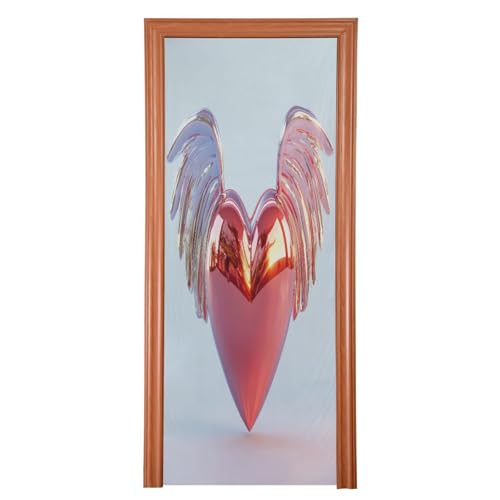 FLildon Love Wings Balloon Valentine's Day Door Cover Decoration, Party Accessory Porch Decor for Festive Ornament Room Door Covers 35 x 79 Inch