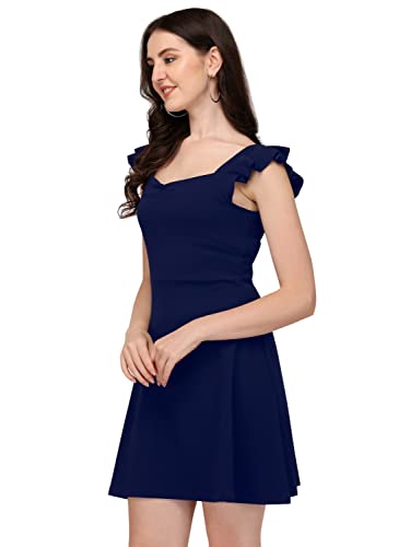 Image of Mehrang Fashion Western Dress || Stretchable Solid Sleeveles Frill Dress for Women || Western Dresses for Women || Dress for Women|| Summer Short Dresses for Women