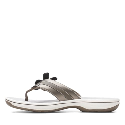 Clarks Clarks Women's Brinkley Flora Cloudsteppers Flip-Flops, Pewter, 8
