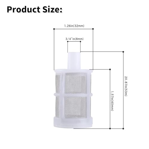 Image of Hose Connection Filter,Spray Internal Filter,Fish Tank Water Pump Suction Strainer,Removable,Tea Set,Fish Tank,Water Pump,Industrial Equipment(12 Packs) (Size:1 /4''inch (8MM))