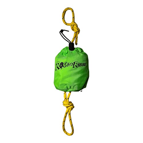 RNR Urban Micro Throw Bag - Professional Water Rescue Device - 30ft Sterling UltraLine Rope with 2,495 lbf Strength, High-Visibility Neon Green Bag, PFD Compatible with Velcro Straps, Compact Design