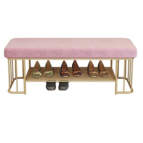 Banc à chaussures d'entrée pour ranger les chaussures qui traînent avec un cadre en métal stable
