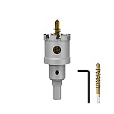 METOTY Premium Tungsten Carbide Tipped Hole Saw Drill Bit Set with 2 Titanium-Plated Pilot Bits - Heavy Duty Cutter for Metal, Steel, Iron, Wood, and Plastic（32mm丨1-17/64''）