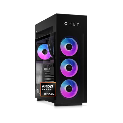 Image of OMEN MAX 45L Gaming DT GT23-0090 PC, Windows 11 Pro, AMD Ryzen 7, 64GB RAM, 2TB SSD, NVIDIA GeForce RTX 5090, Shadow Black