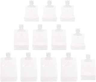 12Pcs Portable Empty Lotion Bag Travel Size Cosmetic Sub- packing Pouch Small Suction Mouth Refillable Squeeze Pouch for Shampoo Shower Gel (30ml/ 50ml/ 100ml)