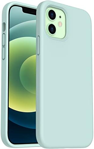 ORNARTO Shockproof Liquid Silicone Designed for iPhone 12 Case and iPhone 12 Pro Case Gel Rubber Full Body Protection Anti-Shock Cover Case Drop Protection 6.1inch-Black