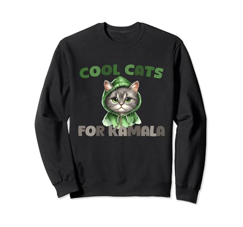 Cool Cats for Kamala Harris President 2024 Cute Cartoon Cat Sweatshirt