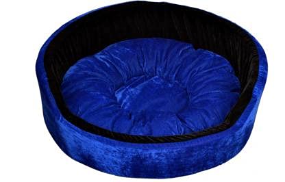 Pet Kart Dog/Cat Bed Ultra Soft Polly Fiber Reversible Blue Black Round Shape Pet Bed-Small (B09B1G9165) Amazon Price History, Amazon Price Tracker