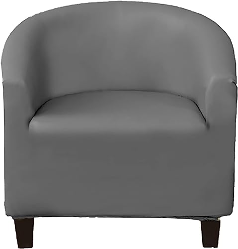 HJYXXSR Funda Impermeable para sillón de bañera (1 Pieza), de Piel sintética, elástica, con Base elástica Suave y Redonda, para cafetería (Gris Oscuro)