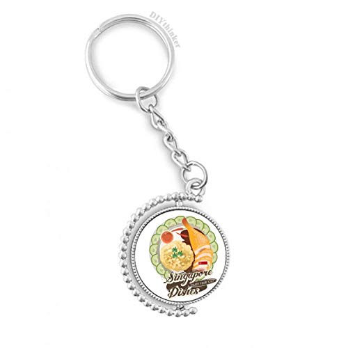 Porte-clés Singapour Hainanese Chicken Rice DIYthinker, le cadeau idéal pour globe-trotteurs