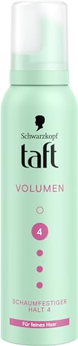 Schwarzkopf Taft Mousse coiffante volume (150 ml), niveau de tenue 4, mousse capillaire pour cheveux fins, mousse volumisante, prévient les dommages causés...