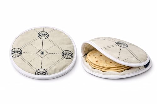 Bolsa para aquecimento Roti Chapati | Capa de pão achatado com isolamento macio para manter Roti, Chapati e Tortilla quentes (impressa)