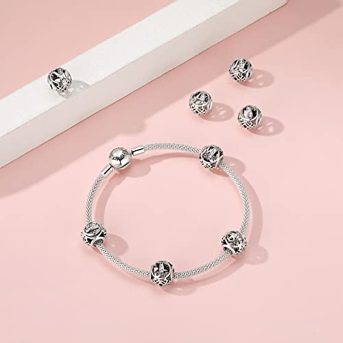 TIZU 925 Sterling Silver Letter Charms for Charms Bracelets Alphabet Initial Beads Charms Jewelry Gift for Women4
