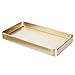 mDesign Modern Decorative Metal Guest Hand Towel Tray Holder Organizer for Disposable Paper Napkins, Jewelry, Makeup - Bathroom Vanity Sink Counter Organization - Unity Collection - Soft Brass