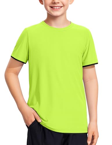 Image of Somaibo Boys Athletic Shirts Mesh Kids Short Sleeve T-Shirts Quick Dry Youth Activewear Tops for Teens
