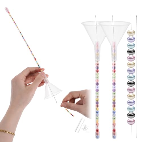 Dimeho Beading Kit, 2PCS Funnel for Clay Beads, Beading Tools Kit with Beading Needles, Bracelet Making Kit, Bead Bracelet Kit, Foldable, Adult, Modern, Jewelry Making