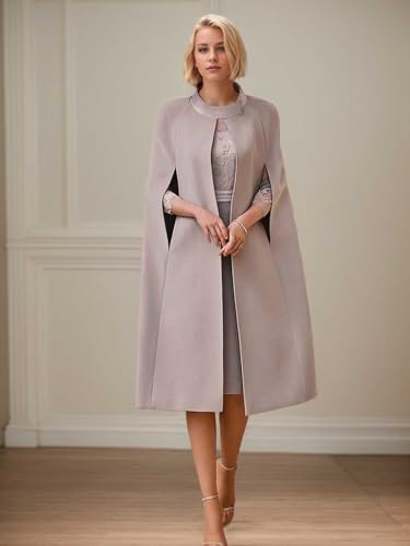 Two Piece Sheath Elegant Wedding Guest Dress Jewel Neck Tea Length Stretch 3/4 Length Sleeve Appliques 20252