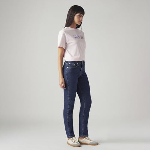 Image of Levi's Women's 724 Mid Indigo Straight Fit High-Rise Jeans