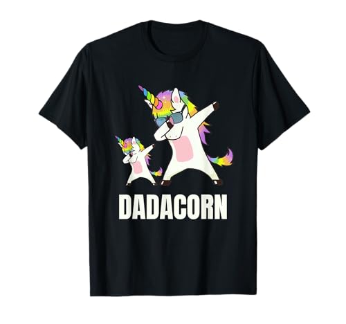Dadacorn Daddy Unicorn Funny Dabbing Unicorn Dad and Baby T-Shirt