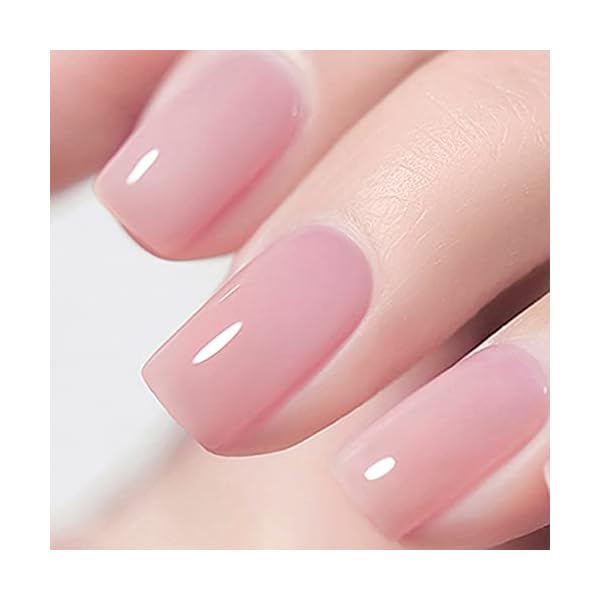Vishine UV Nagellack Natur rosa, Hautfarbe, Pink Rose, Klassischer 6pcs Shellac Natur Gel Nagellack Rosa Weiss Töne… – Bild 9