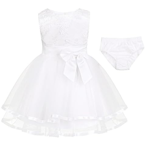 CHICTRY Baby Girls Christening Dress with Bloomers Cover