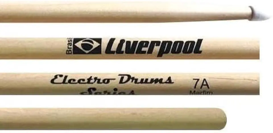 Baqueta Liverpool Electro Drums Padrão 7A ELD7AN Ponta de Nylon Especial para Bateria Eletrônica