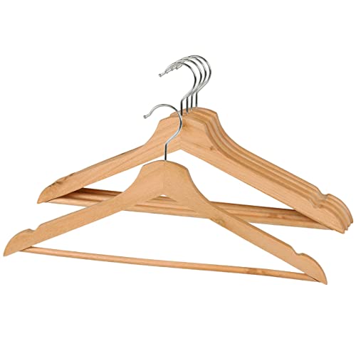 sarcia.eu Cintres en Bois Brun Clair avec Barre transversale, cintres 15 unités Cover