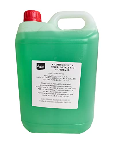 Gel y champú 2 en 1. Dermatológico para cuerpo y cabello en garrafa de 5 litros. Higiene, limpieza y cuidado de la piel