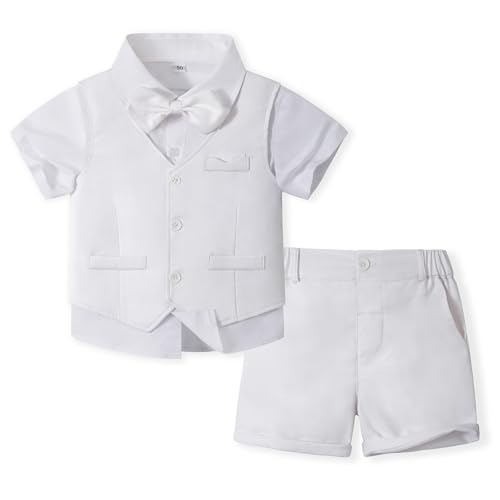 Volunboy Bébé Garçon Ensemble Costume, Mariage d'été 4 Pièces Ensemble à Manches Courtes de...