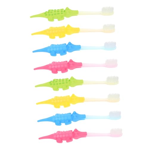 TOBBOMEY 8 piezas Cepillos Dientes Infantiles con Diseño de Dibujos Animados Cerdas Suaves para Masaje y Limpieza Profunda Cepillos Manuales Seguros para Bebés
