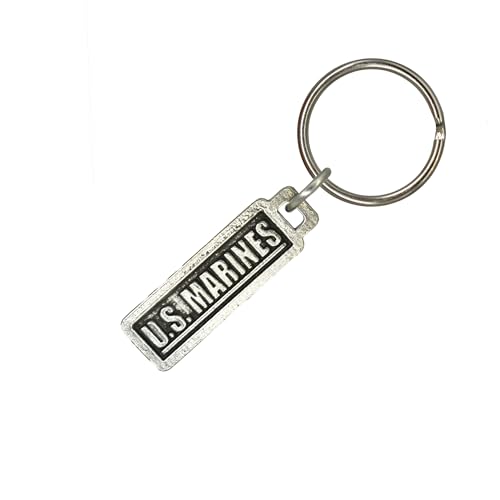 US Marines Keychain, A1004KC, 1 3/4”, Pewter, 100% Handmade in the USA, Patriotic, Grunt, Military, Armed Service, United States Marine, Metal, Keychain, Key Chain, Over 100 Keychain designs