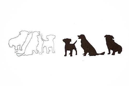 Punch shop cutting die three dogs, cutting die animals, cutting dies, stencils, scrapbooking, card making, DIY