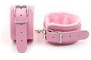 Pink Furry Hand Leg Cuffs for Intimate Bedroom Play