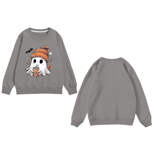 Girls Halloween Sweatshirt Cute Graphic Pullover Long Sleeve Casual Top Fall Crewneck Shirt4