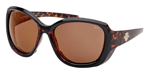 Harley-Davidson Women's Lightning Ride Sunglasses, Tortoise Frames/Brown Lenses