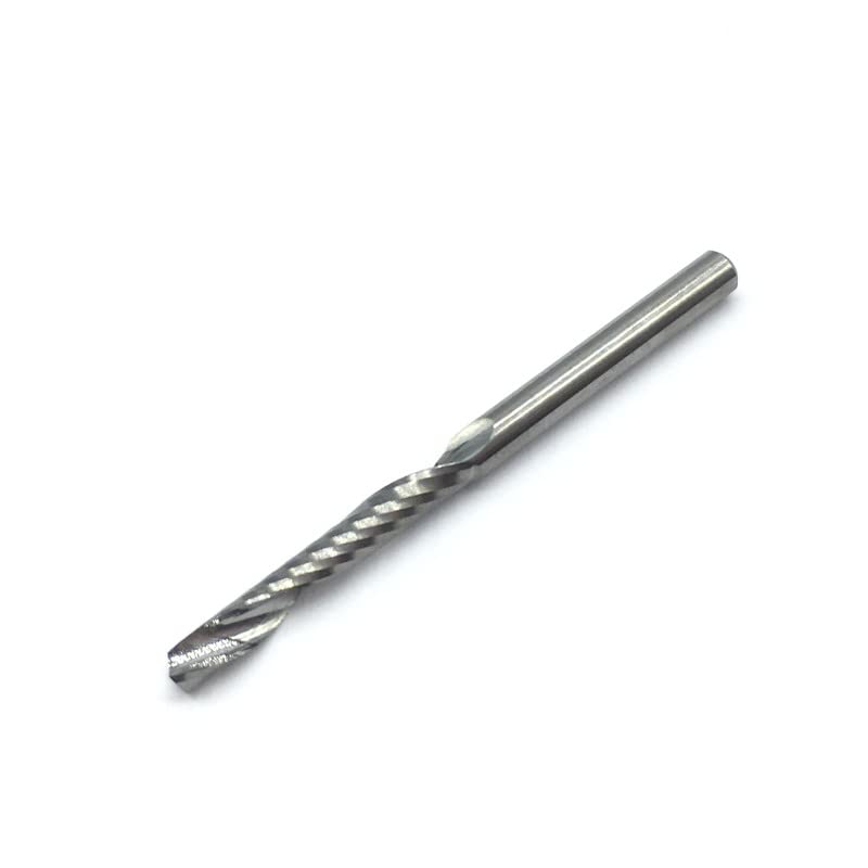 1PC One Flute Spiral 3.175 3mm 22mm Long Wood Milling Cutter PVC Carbide Engraving Cutters CNC Router Bits Acrylic