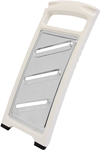 Fackelmann Gurkenhobel ARCADALINA, Reibe aus Edelstahl, Gemüsehobel mit drei extrascharfen Klingen (Farbe: Weiß/Silber), Menge: 1 Stück