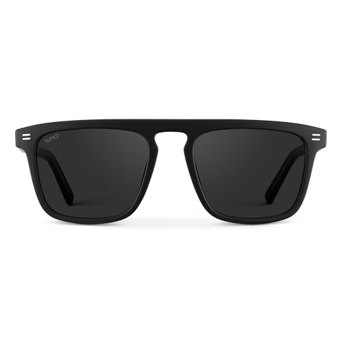 WMP Eyewear - Men's Polarized Bold Geometric Flat Top, Key Hole Design, Acetate Frame Sunglasses2