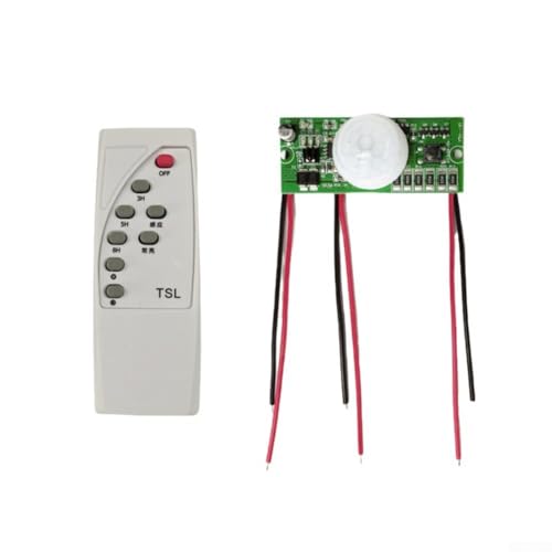 Desiumite Placa de control de lámpara solar de 3,2 V 3,7 V con sensor de movimiento infrarrojo, entrada de 5 a 6 V 20 W para batería de litio, función de control remoto, PCB de fibra de vidrio para