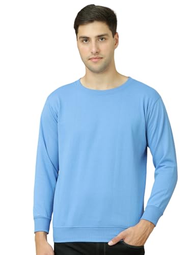 Image of Mack Jonney Fleece Regular Fit Solid Round Neck Sweatshirt for Men-MACK639877