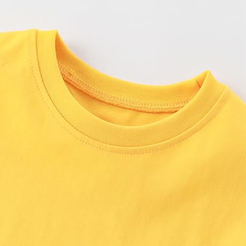 Image of HILEELANG Toddler Boy Summer Short Clothes Sets Cotton Crewneck Tees Shorts Pocket Adjustable Knite Shorts Playwear Sets