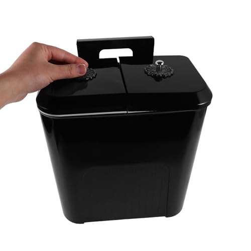 Caneca de basura para cocina con doble compartimento 9L negra miniatura 4