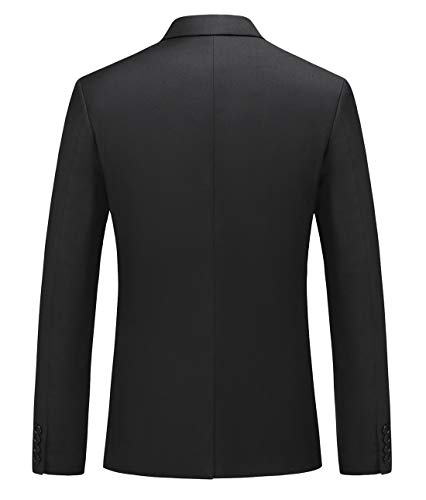 Mogu Mens Casual Dress Suit Slim Fit Stylish Blazer Coats Jackets Us Size Blazer 38/Pants 34 Black #TOP1
