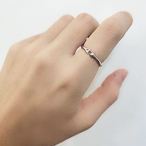 OIDIMS Cute Pinky Swear Thin Tail Rings for Women Hand Gestures Finger Ring Expandable Stacking Dainty Fashion Daughter Adjustable Open Size Promise Minimalist Birthday Best Friends Bff Gifts 6