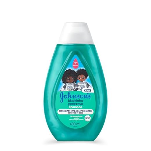 Johnson's Baby Shampoo Infantil Para Cabelos Crespos Blackinho Poderoso, 400ml