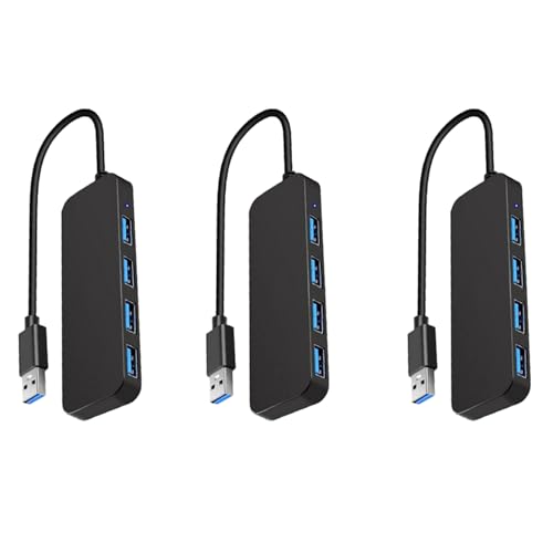 Gvvsjgdbis 3X Concentrador USB 4 Puertos, Distribuidor USB 3.0 Hub USB Expander USB para Ordenador Portátil, Memoria USB, Disco Duro, Consola, Impresora, Cámara, Teclado