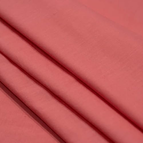 Image of 100% Pure Cotton Mulmul Fabric Material | Reusable Ultra Fine Mulmul Fabric | Lightweight Soft Smooth Piece Linning, Stole, Dupatta, Cushion Pillow Cover (Georgia Peach, 3.5 Meters)