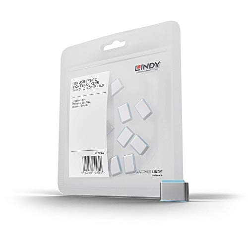 Lindy Blocca porte USB Tipo C (senza chiave) – 10 pezzi, blu
